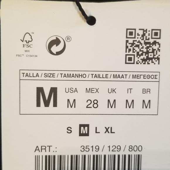 Zara Black Tie Cropped Sweater/Arm Warmer Medium NWT - Picture 3 of 6